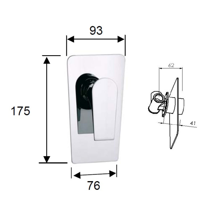 Bateria natryskowa podtynkowa Daniel Diva- sanitbuy.pl