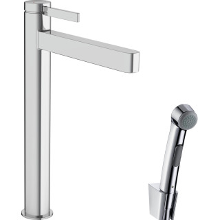Bateria umywalkowa Hansgrohe Finoris, stojąca, wysokość 182mm, z główką Bidette i wężem 160cm, chrom