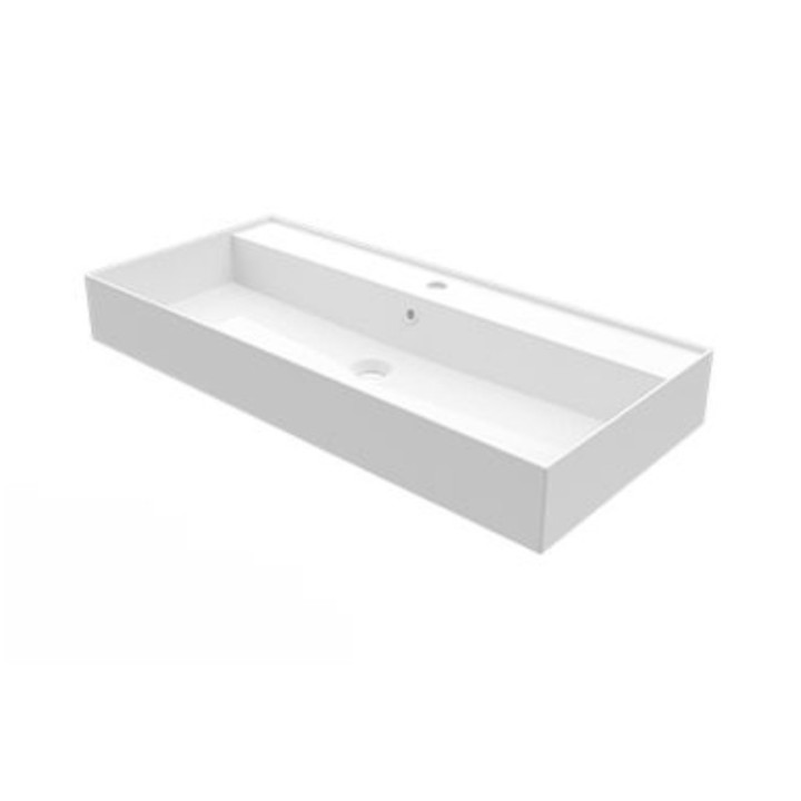 Umywalka meblowa/wisząca Riho Livit Glaze Top, 61x46cm, otwór na baterię, przelew, biały