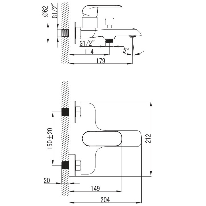 Bateria prysznicowa Omnires Sacramento, natynkowa, 1 wyjście wody, chrom