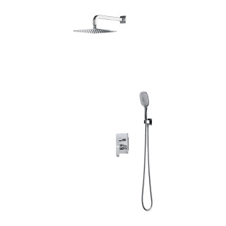 System prysznicowy Omnires Sacramento, natynkowy, 2 wyjścia wody, deszczownica 25x25cm, słuchawka 3-funkcyjna, chrom