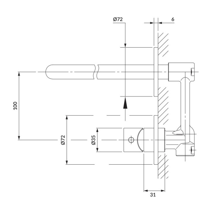 Bateria umywalkowa Omnires Y, podtynkowa, 2-otworowa, wylewka 18,5cm, złoty szczotkowany