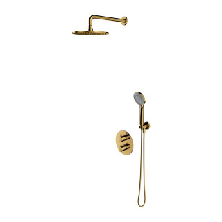 Termostatyczny zestaw natryskowy Omnires Y, natynkowy, 2 wyjścia wody, czarny mat