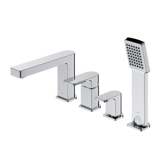 Bateria wannowa Omnires Baretti, natynkowa, 2 wyjścia wody, wylewka 184mm, chrom