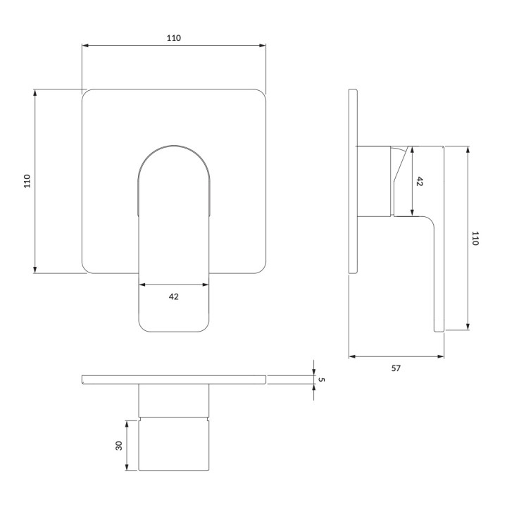 Bateria prysznicowa Omnires Baretti, natynkowa, 1 wyjście wody, chrom