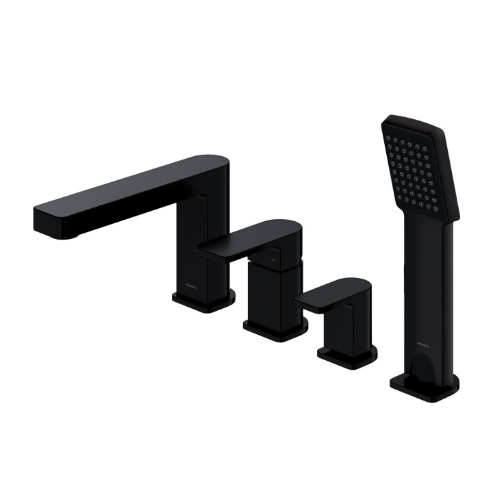 Bateria wannowa Omnires Baretti, natynkowa, 2 wyjścia wody, wylewka 184mm, chrom