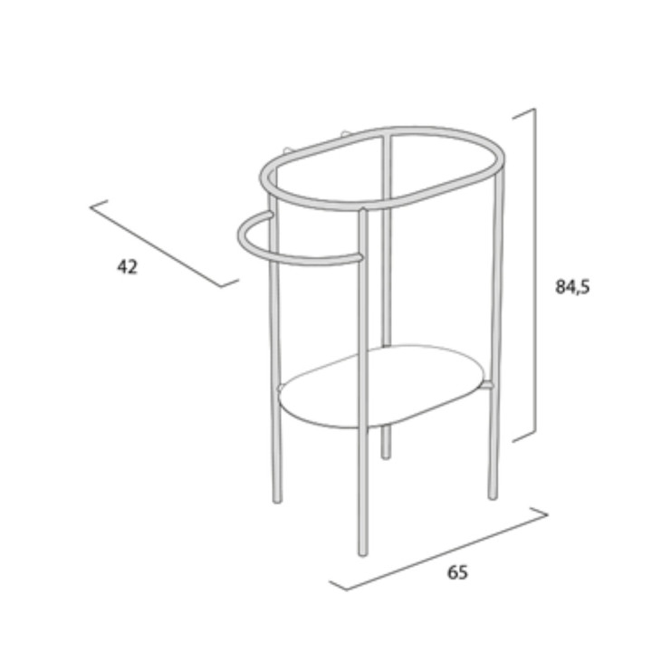 Stelaż pod umywalkę Globo Opi, 65x42cm, z wieszakiem na ręcznik