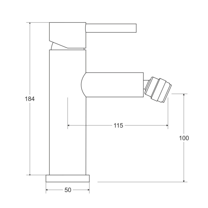 Bateria bidetowa Besco Modern / Varium, stojąca, wysokość, 184mm, chrom