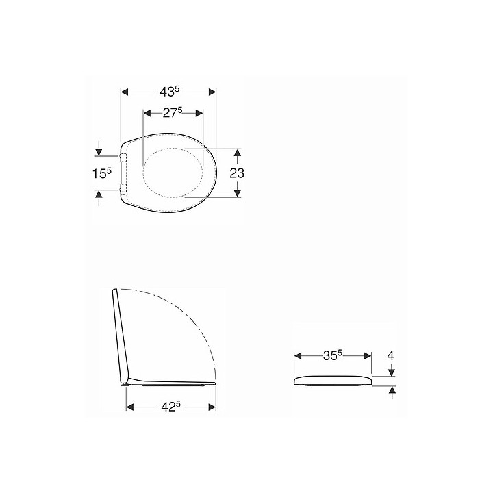 Deska sedesowa Koło Rekord, zawiasy instalowane od dołu, Termoplast, biały