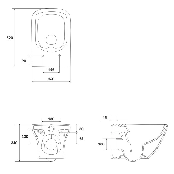 Set B331 miska wisząca Cersanit Larga Oval z deską Slim Wrap, 52x36cm, CleanOn, biały