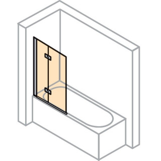 Parawan nawannowy Huppe 501 Design Pure - 2-częściowy  lewy 100 cm, profil srebrny mat, szkło przeźroczyste- sanitbuy.pl