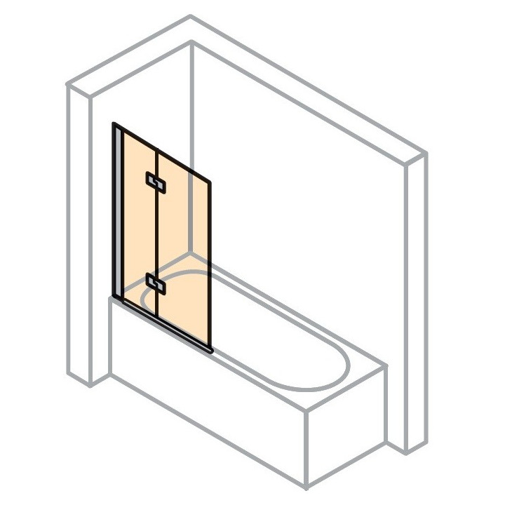 Parawan nawannowy Huppe 501 Design Pure - 2-częściowy  lewy 100 cm, profil srebrny mat, szkło przeźroczyste- sanitbuy.pl