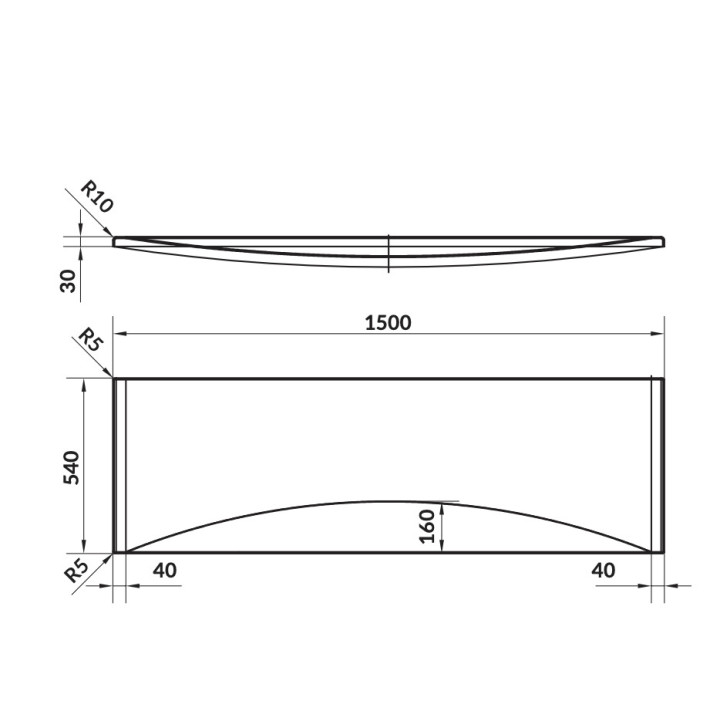 Panel czołowy do wanien Cersanit Virgo/Intro 140, biały