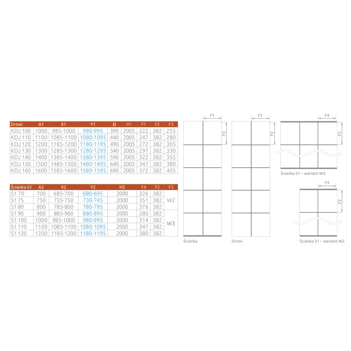Ścianka boczna S3 100 Radaway Eos DWD+S, przejrzysta, 1000x1970mm, profil chrom