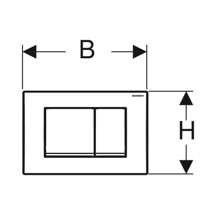 Przycisk uruchamiający Geberit Delta50, spłukiwanie dwudzielne, tworzywo sztuczne, chrom matowy