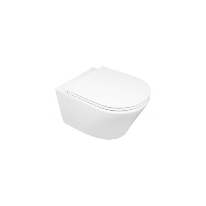 Miska wisząca WC Oltens Hamnes, 52x35,5cm, PureRim, powłoka SmartClean, czarny mat