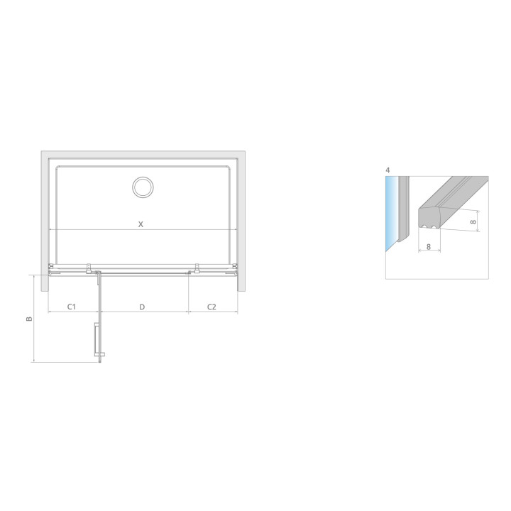Front kabiny prysznicowej Radaway Arta KDS II, lewy, 140x200cm, szkło przejrzyste, profil Chrome+