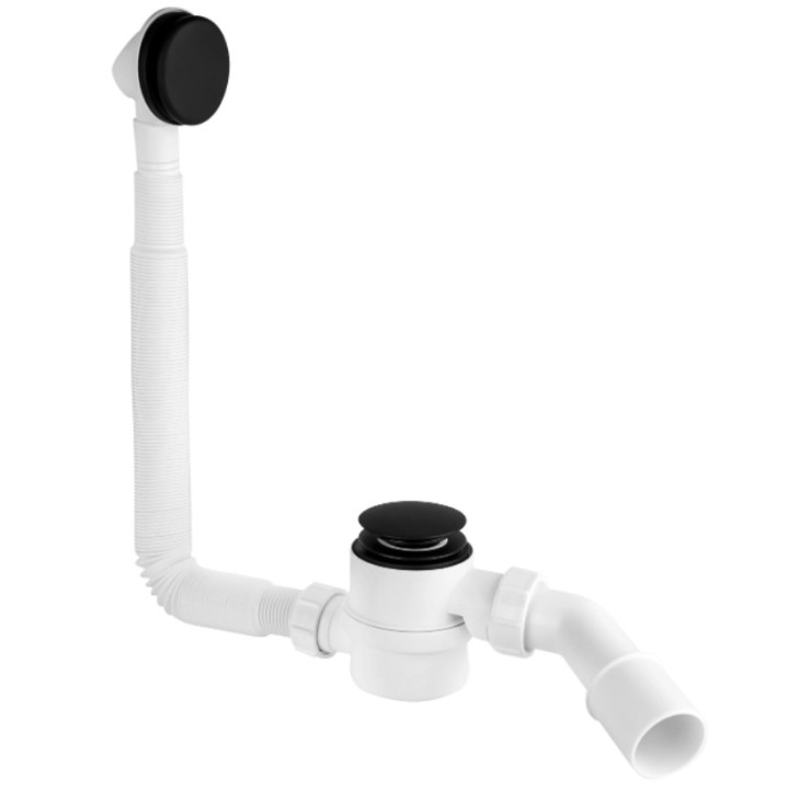 Zestaw odpływowo-przelewowy dla wanien i głębokich brodzików McAlpine, kilk-klak, antyczny brąz