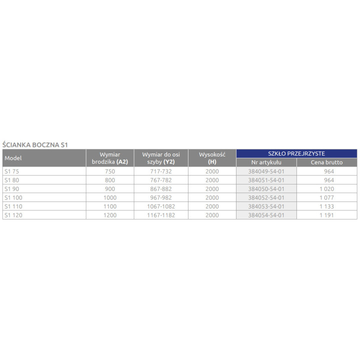 Ścianka boczna Radaway Essenza New Black KDJ S1 75 71.7-73.2-200cm, profil czarny, szkło przejrzyste- sanitbuy.pl