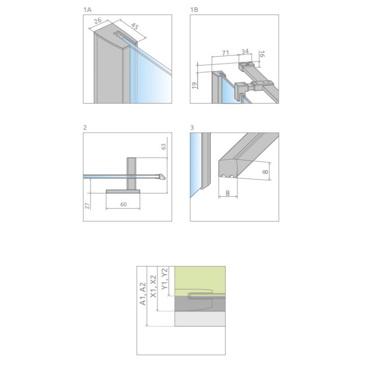 Ścianka boczna Radaway Essenza New Black KDJ S1 75 71.7-73.2-200cm, profil czarny, szkło przejrzyste- sanitbuy.pl