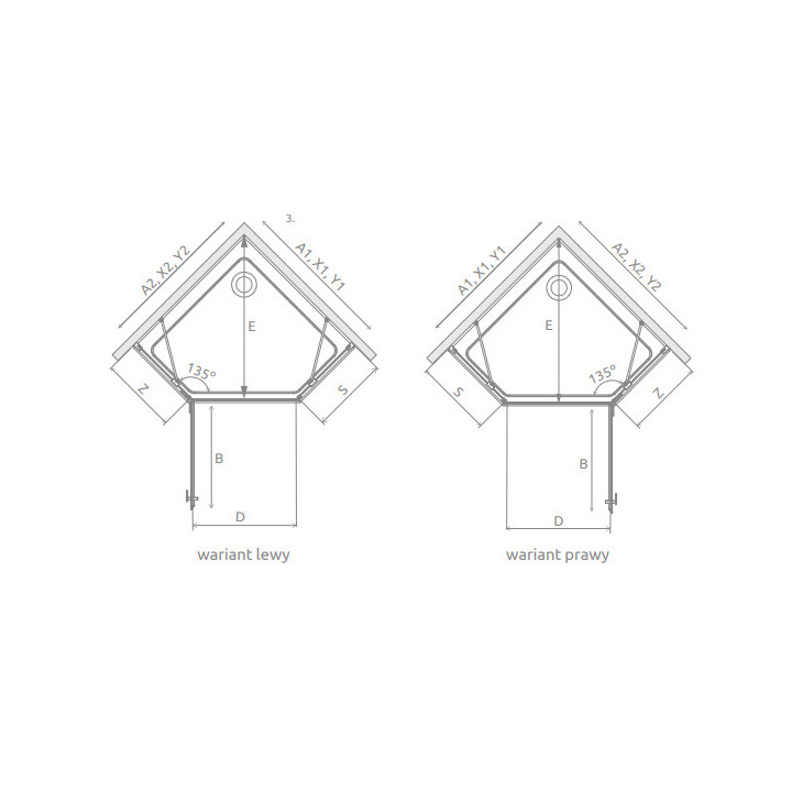 Kabina narożna symetryczna Radaway Essenza New Black PTJ 100x100 drzwi lewe, profil czarny, szkło przejrzyste- sanitbuy.pl