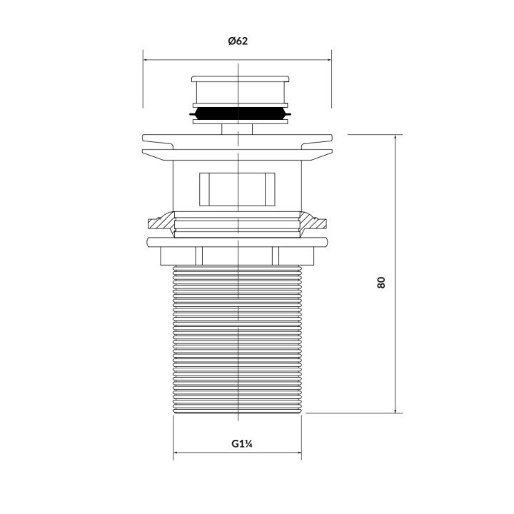 Korek klik-klak Cersanit Larga, do umywalek z przelewem, ceramiczny, eurowhite