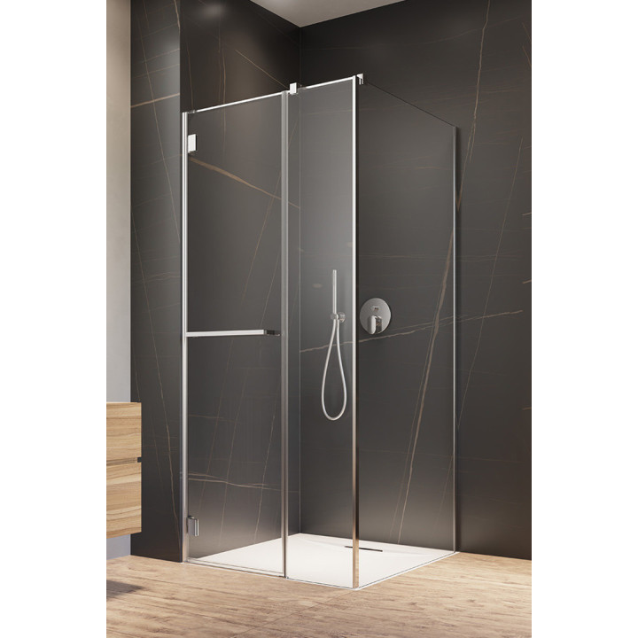 Drzwi rozsuwane do wnęki Radaway Furo DWD 160, ze ściankami, 160x200cm, szkło przejrzyste, profil chrom