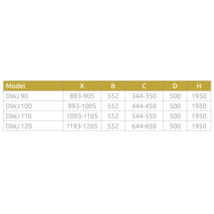 Drzwi prysznicowe do wnęki Radaway Arta QL DWS, lewe, na wymiar, 700-1500mm, szkło przejrzyste, profil chrom