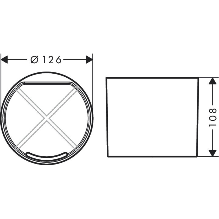 Kubek łazienkowy Hansgrohe WallStoris, tworzywo sztuczne, z przegrodą, biały mat