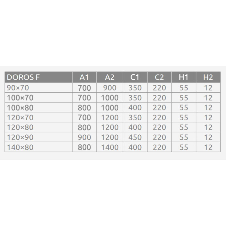 Brodzik prostokątny Radaway Doros D, 130x90cm, akrylowy, stone white