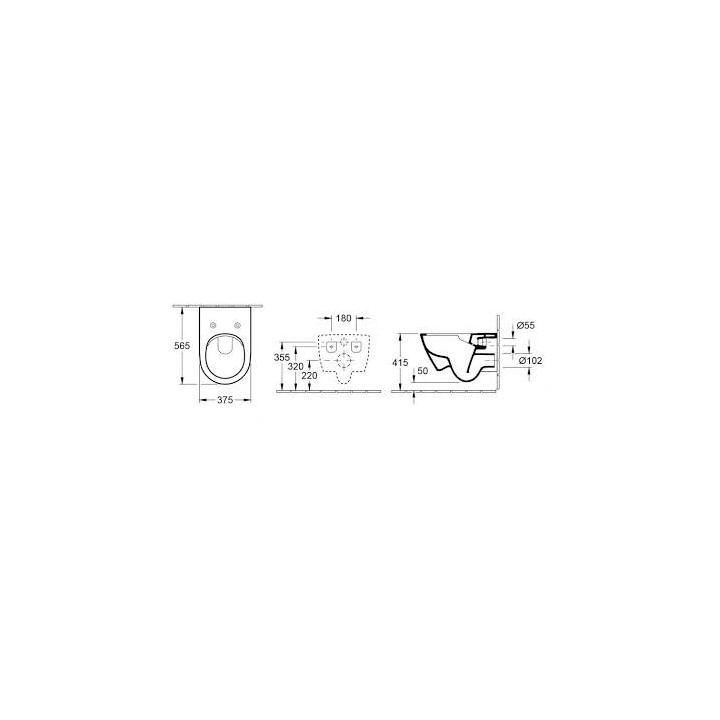 Miska Villeroy & Boch Subway 2.0 wisząca 375x565 bez kołnierza- sanitbuy.pl