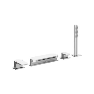 Bateria wannowa 4-otworowa Ravak Chrome CR 025.00, stojąca, wylewka wodospad, chrom