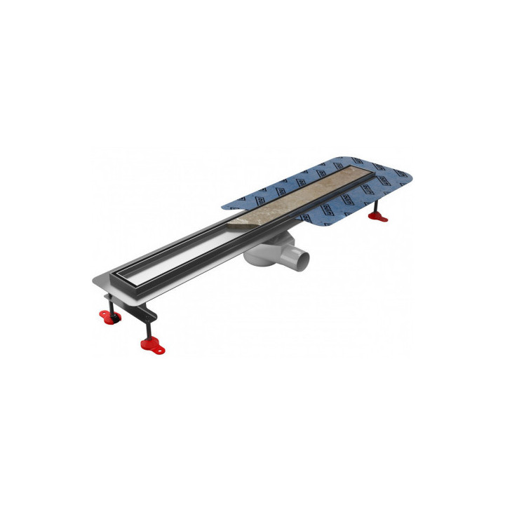 Odpływ liniowy, pełny zestaw,  Wiper New Premium, 500mm, wzór Ponente, wykończenie poler