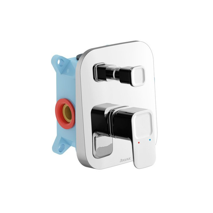 Baterie podtynkowa wannowa Ravak 10°, z przełącznikiem, do R-box TD 065.00