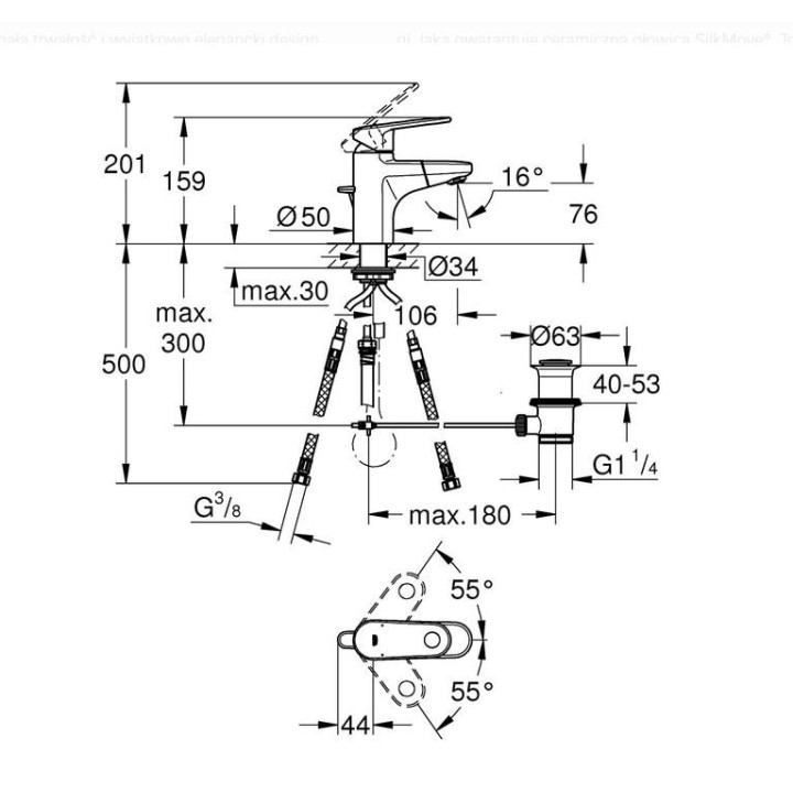 Eurostyle Bateria umywalkowa, DN15,  rozmiar S