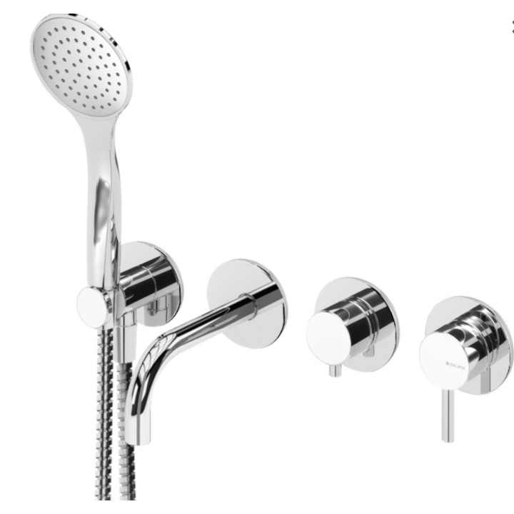 Zestaw wannowy Bruma Lusitano, podtynkowy, 2 wyjścia wody, zestaw natryskowy, sunrise