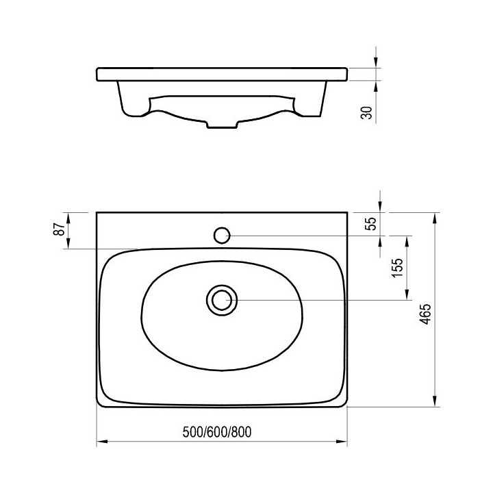 Umywalka Ravak Balance 800, 80 x 46 cm, biała 