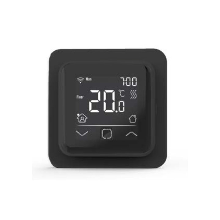 Zestaw ogrzewania podłogowego Thermoval, mata 2,5m2 TV TO 50 170 W/m2, zasilana jednostronnie, regulator TVT 40 WiFi czarny