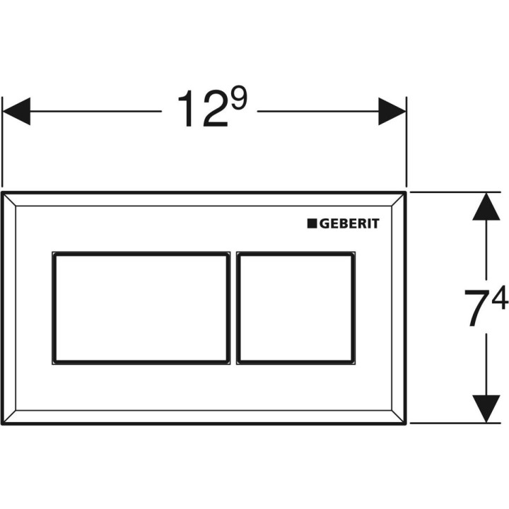 Pneumatyczny przycisk uruchamiający WC Geberit, dwudzielny, Sigma 8cm, chrom błyszczący