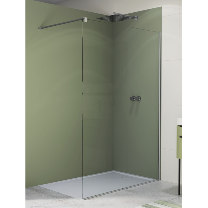 Ścianka walk-in Sanswiss Easy STR4P, 100x200cm, uniwersalna, szkło przejrzyste, profil czarny