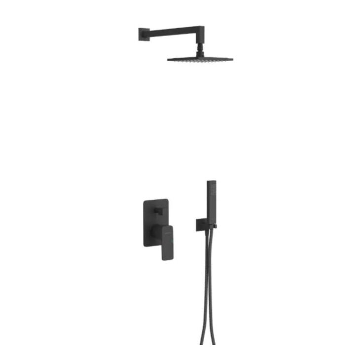 Zestaw prysznicowo-wannowy Excellent Keria Black, podtynkowy, czarny 