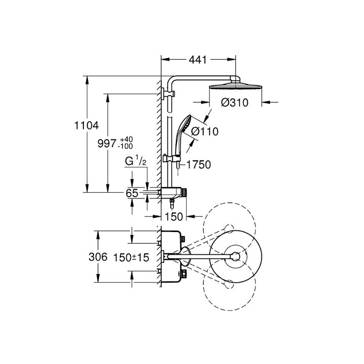 Zestaw prysznicowy Grohe Euphoria SmartControl System 310 Duo z termostatem, cool sunrise