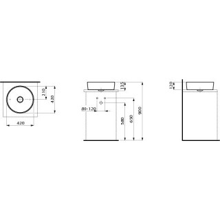 Umywalka Kartell by Laufen 42 cm, okragła- sanitbuy.pl