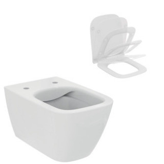 Miska WC Ideal Standard I Life B  Rimless, 54x35,5cm wisząca bezrantowa biała + deska Ideal Standard Slim, wolnoopadająca 