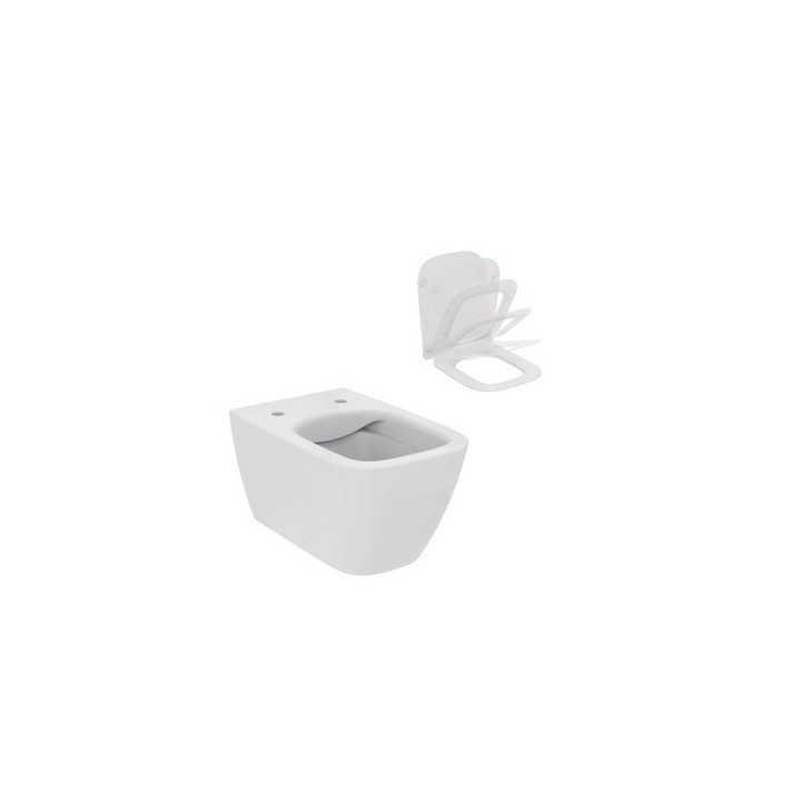 Miska WC Ideal Standard I Life B  Rimless, 54x35,5cm wisząca bezrantowa biała + deska Ideal Standard Slim, wolnoopadająca 