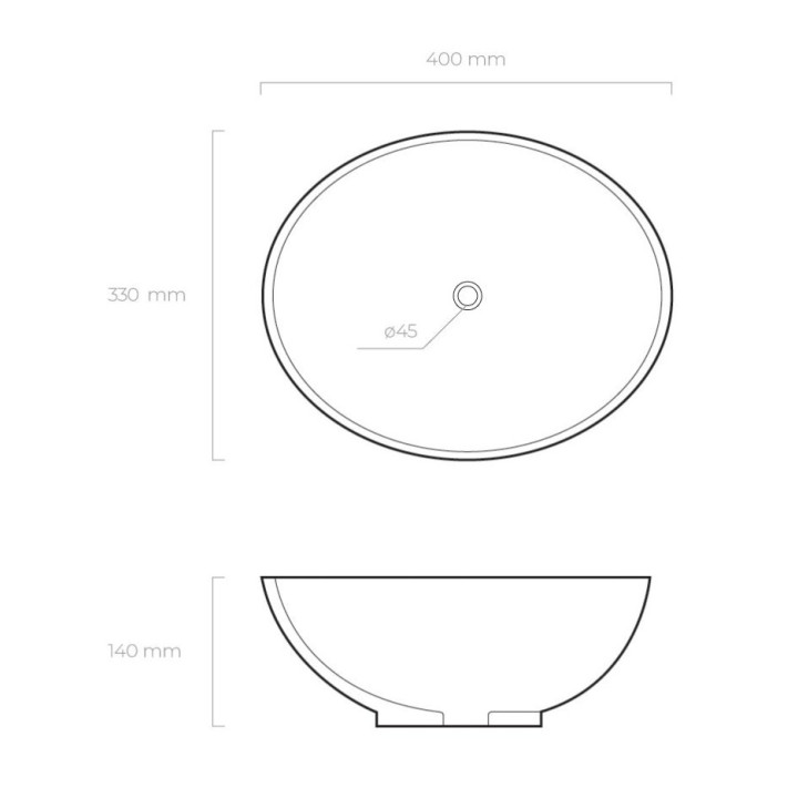 Umywalka nablatowa Oltens Etne, 40x33cm, bez przelewu, biały
