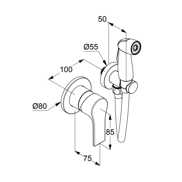 Zestaw higieniczny Kludi Zenta SL