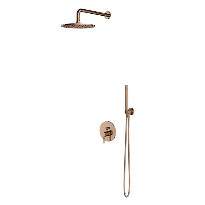 System prysznicowy Omnires Y, podtynkowy, 2 wyjścia wody, deszczownica 25cm, słuchawka 1-funkcyjna, grafit