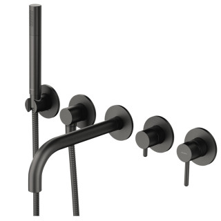 Bateria 3-wyjściowa GoClick, Omnires GC podtynkowa, prysznic 1-funkcyjny - chrom