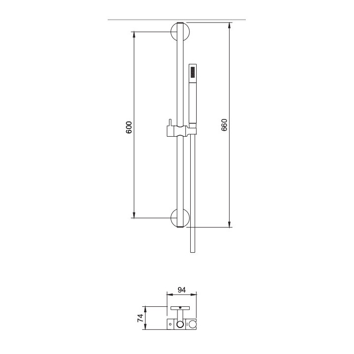 Zestaw prysznicowy suwany Omnires Microphone złoty